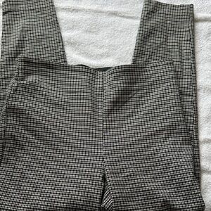 LOFT Black & White Mini Check Pull On Skinny Pants
